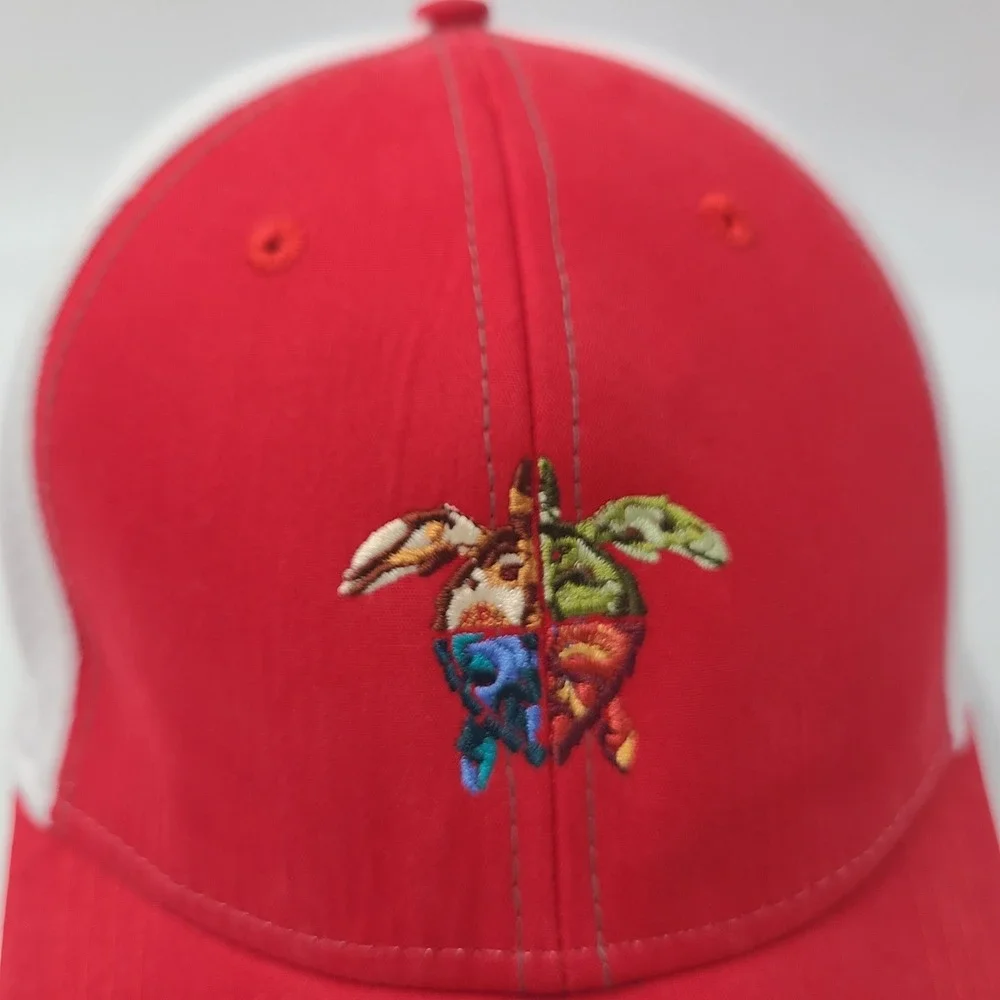 Atlantic Beach Country Club Hat Adjustable Ahead Red White Ben Kohles Turtle Men